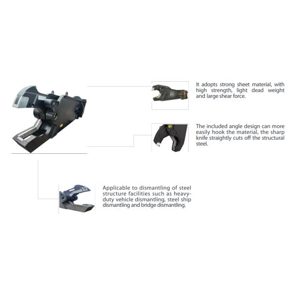 20T экскаватор прикрепление гидравлический лом экскаватор сноса стрижка стальной резки