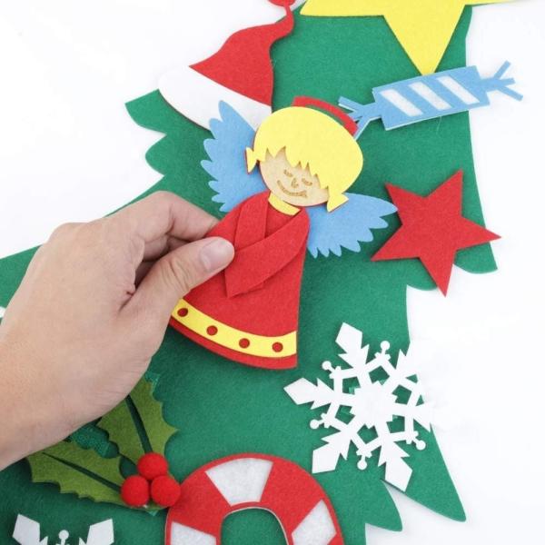 Wall Hanging Felt Christmas Tree Decoration , DIY Christmas Tree Sets With Ornaments