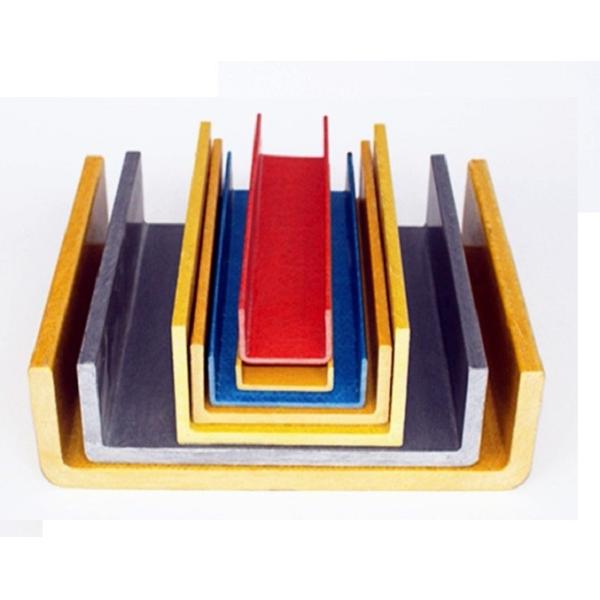 U Channel Shaped Fiberglass Pultruded Structural Profiles 600 To 3000mm