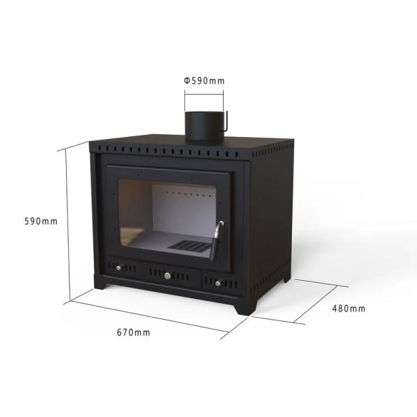 Камин плиты крытой декоративной Freestanding древесины горя стальной установленный стеной