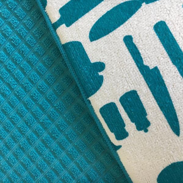 Sinlge packed 1pc Microfiber  printeted water absorb dish mat kitchen water pad with grid patten
