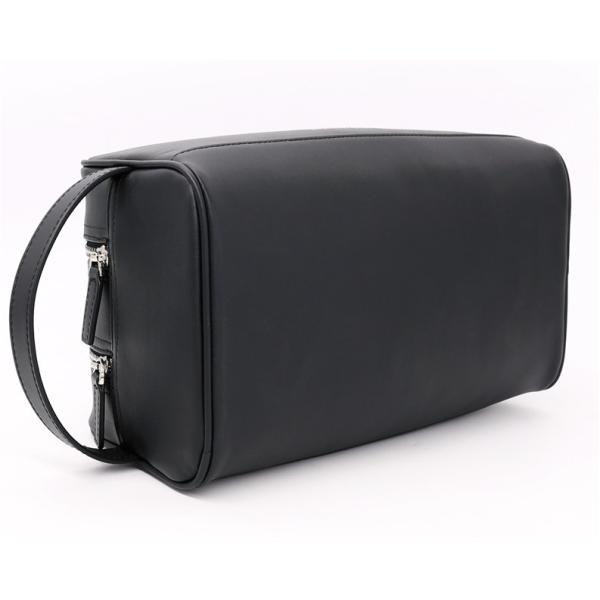 Manufacturer Customized Genuine Leather Large Capacity Travel Cosmetic Bag Simple Light Luxury Toiletry Bag Multifunctional Double Layer Storage Bag