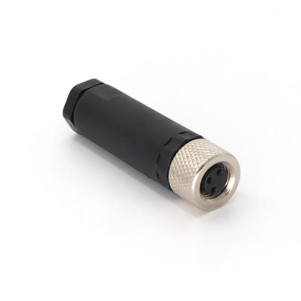 M8 4 Pin Female Field Wireable Connector IP67 IEC 61076-2-104