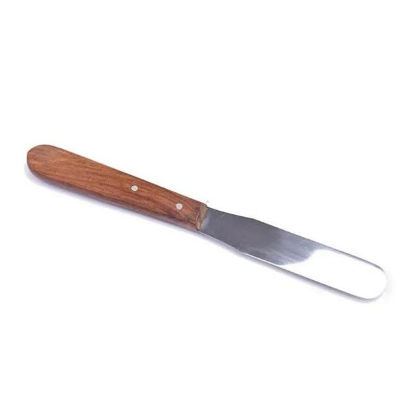 Stainless Steel Dental Material Mixing Spatula Wooden Handle Dental Lab Dental Plaster Spatula