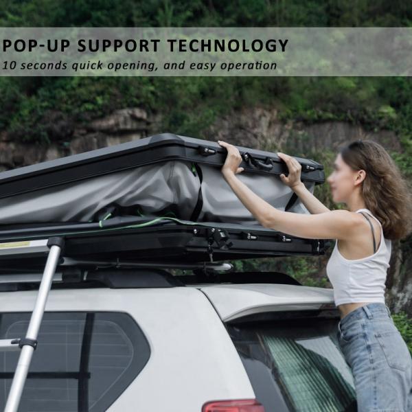 Weatherproof Off Road Camping Rooftop Tent For Trucks Hardshell Aluminum 2 Person