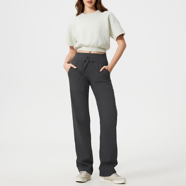 Women's Drawstring Scrub Pants Breathable Lightweight Straight for Medical Work Wear