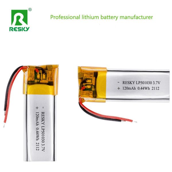 Li-Polymer Battery 501030 3.7V 120mAh Solar Lithium Ion Battery Cell For Wristbands