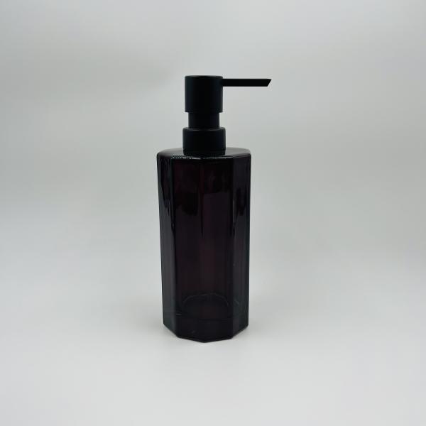 Glass Bathroom Accessories Set Purple Color Round Shape Soap Dispenser For Home Decor