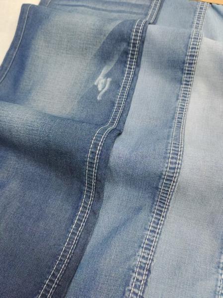 Color azul oscuro estilo Twill 6 oz peso ligero 65% Liocel 35% Tejido de denim de tencel 150 cm ancho JSD2034 para jeans de verano