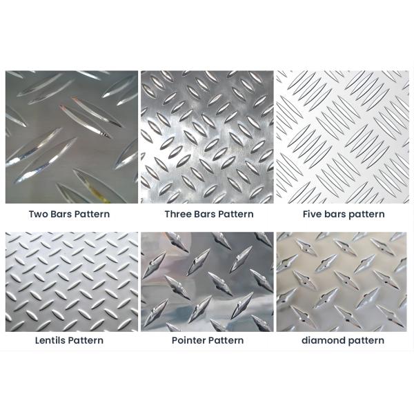 1050 Pure Aluminium Checker Plate 8x4 5 Bar Finish H26 Temper With Mill Edge