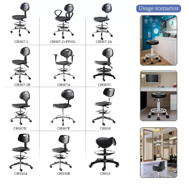 AntiStatic ESD Economical Ergonomic Lab Stool Aluminum ESD Chairs With Wheels
