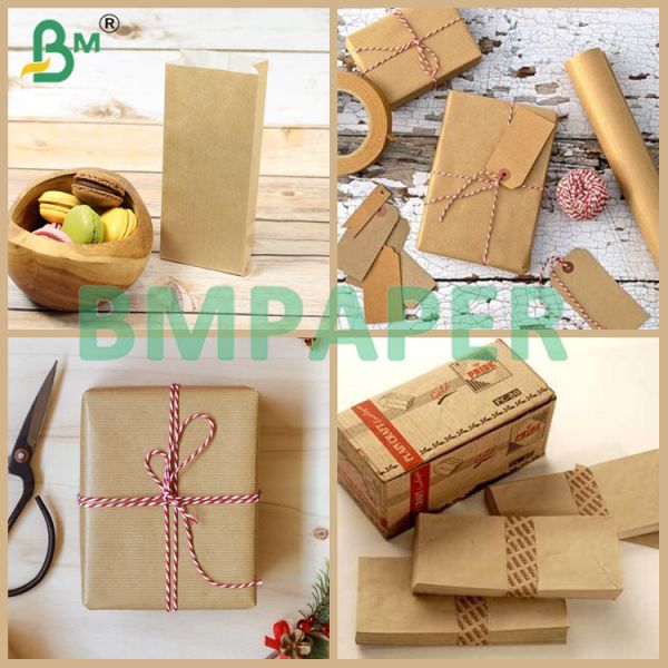 Brown Unbleached MG Ribbed Kraft Paper 40 - 100gsm For Sacks & Bags