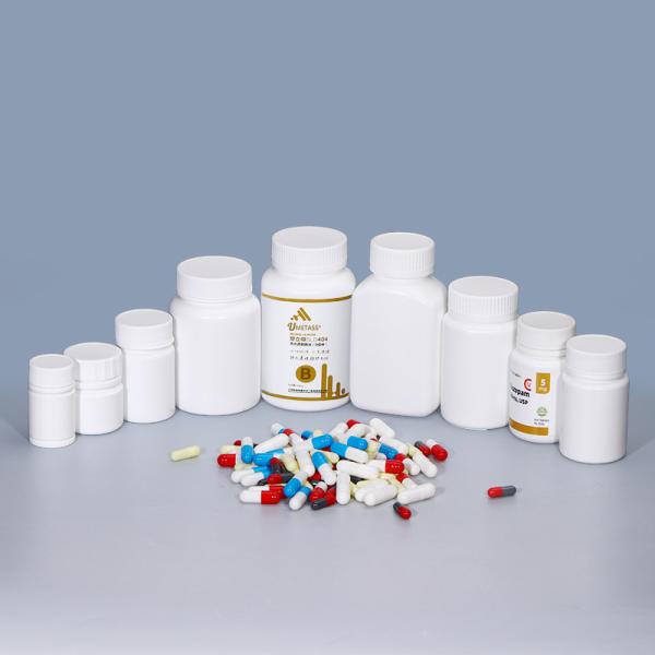 Logo du client acceptable Bouteille de pilule en plastique HDPE pour médicament et couvercle à vis