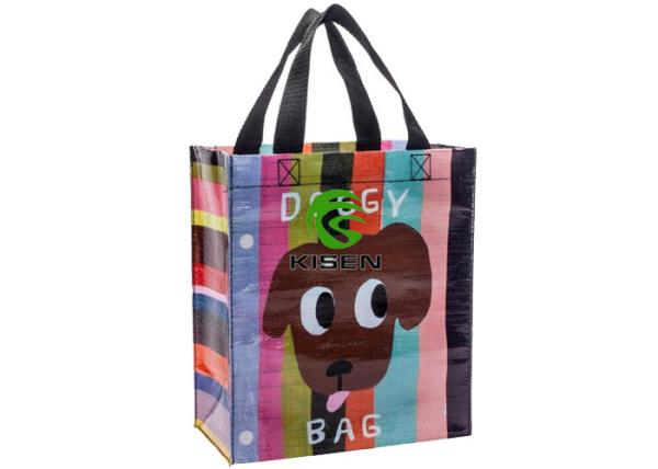 Recycled Woven Carry Bags Pp Material Glossy / Matt Lamination Eco Friendly
