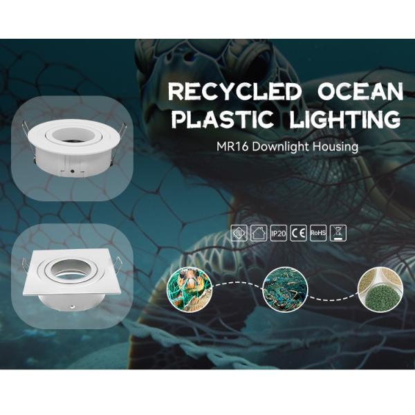 IP20 Renewable MR16 Downlight Housing Tilted Cutout 82mm Downlight Enclosure