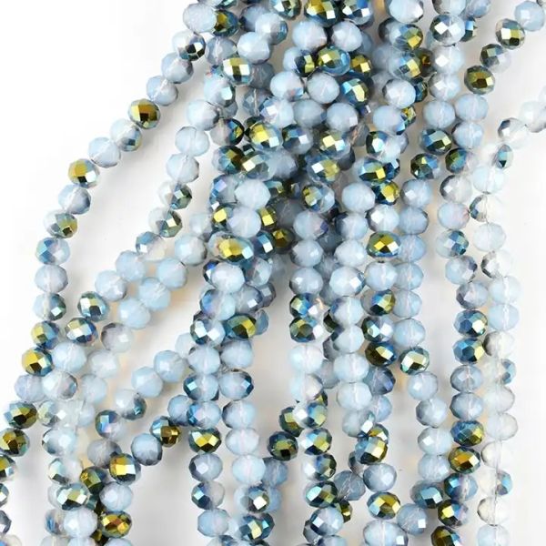 Glass Facetted Beads Lampwork Loose Round Glass Crystal Glass Rondelle Loose Beads