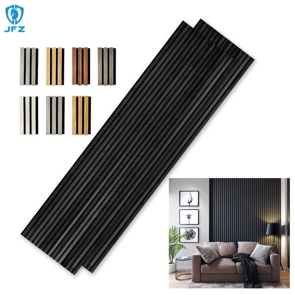 Black Acoustic Slat Wood Panel Akupanel Decorative Acoustic Ceiling Panels For Hall