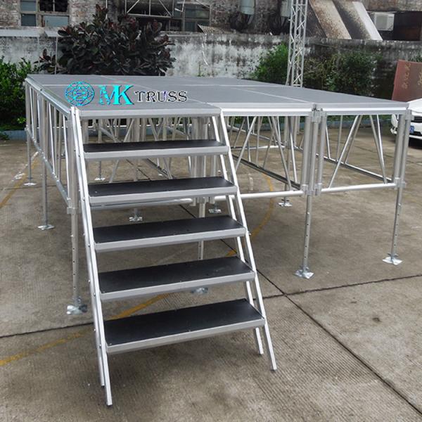 Серебряная алюминиевая сцена для складного концертного оборудования и портативных сидений на свадьбе