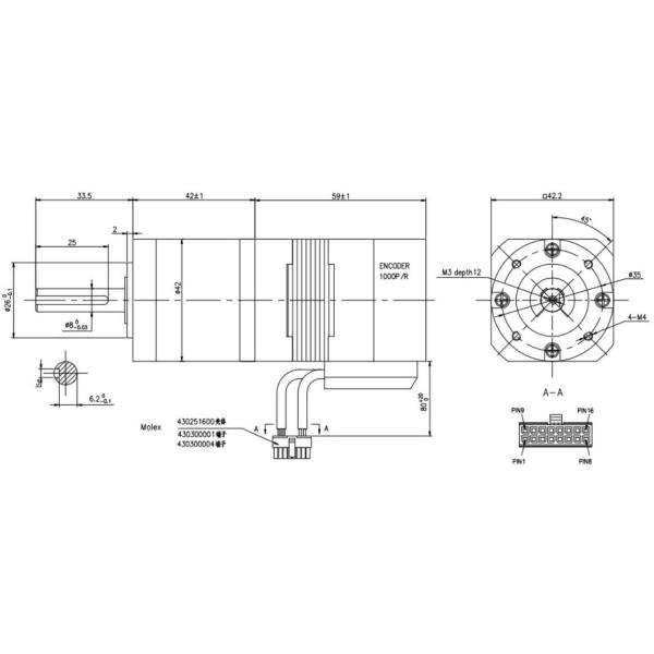 Nema 17 5500rpm мотора уменьшения 42mm планетарной шестерни Bldc для AGV