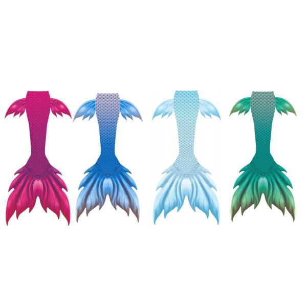 Shiny Fish Scale Texture Mermaid Tails For Swimming , Reinforced Tips Bikini Swimsuit Set