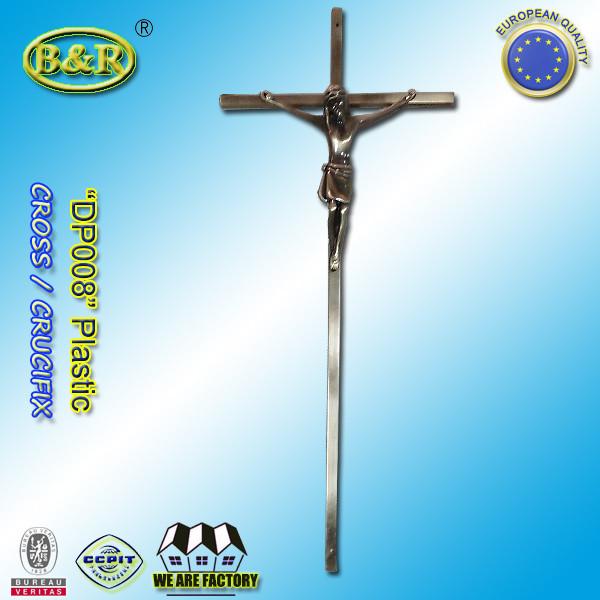 Crucifixo transversal plástico transversal fúnebre DP008 para o tamanho 45*19cm do cristo do engodo dos cruces de Plasticos da decoração do caixão