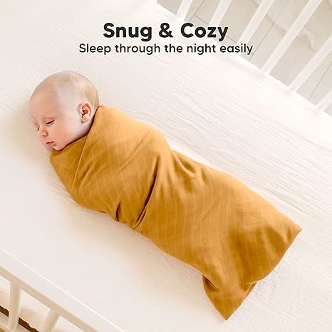 4-Pack Organic Muslin Swaddle Blankets for Newborns, Soft & Breathable Receiving Baby Blankets