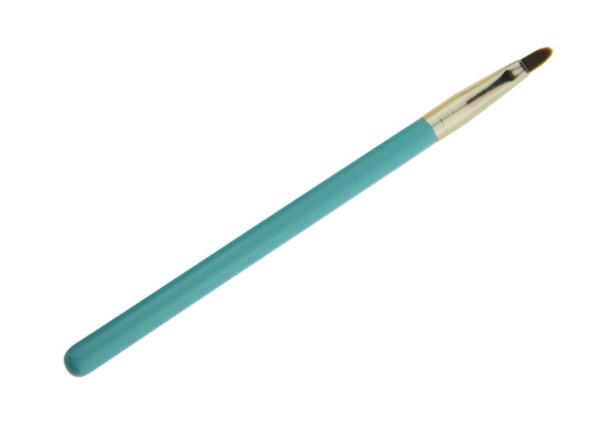 Private Label Synthetic Hair Makeup Lip Brush Flat Liner Brush Green Color