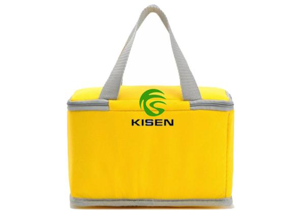 Disposable Yellow Insulated Cooler Bags Custom Waterproof For Lunch Delivery