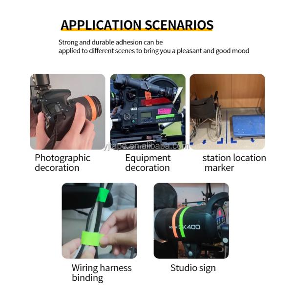 Single Sided Adhesive Cloth Duct Tape Neon Blacklight Reflective Flagging Fluorescent