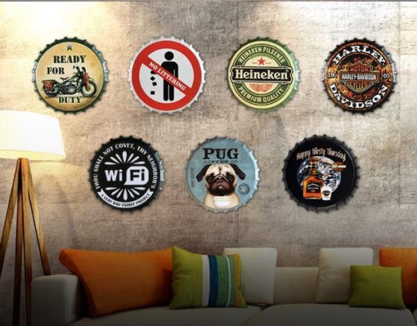 Classic Retro Style Tinplate Wall Decor Coffee Shop Home Decor