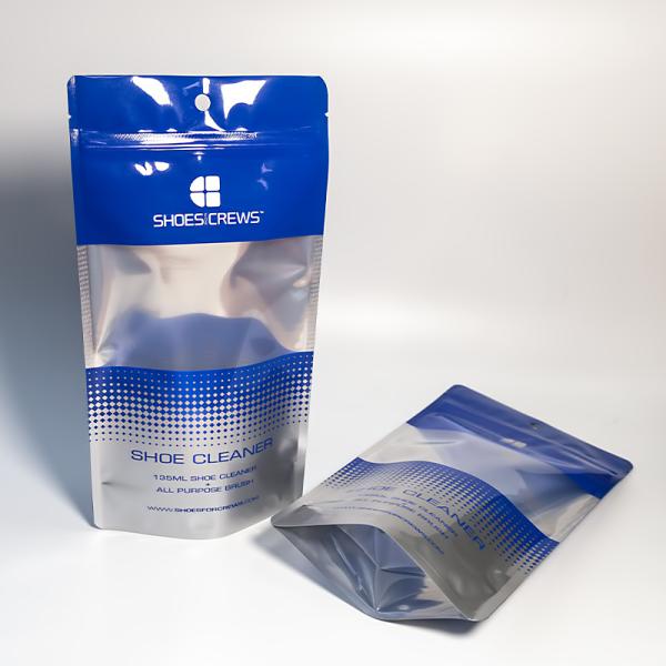 Portable Stand Up Bags With Transparent Windows For Shoe Cleaner Packaging Featuring Versatile Functionality For Multi-Scene Use.