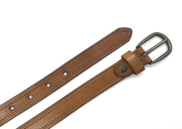 Adjustable Skinny Coffee / Brown Leather Dress Belt ,New Style Genuine Leather Women Belt