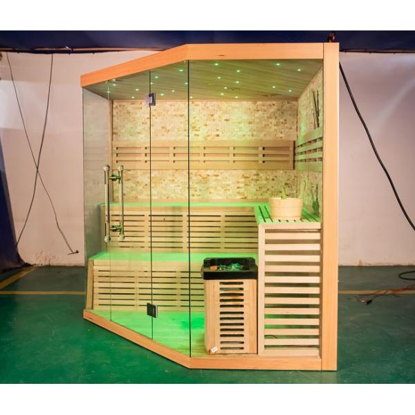 Electric Stove Heater Wooden Steam Sauna Luxury Indoor Corner Design