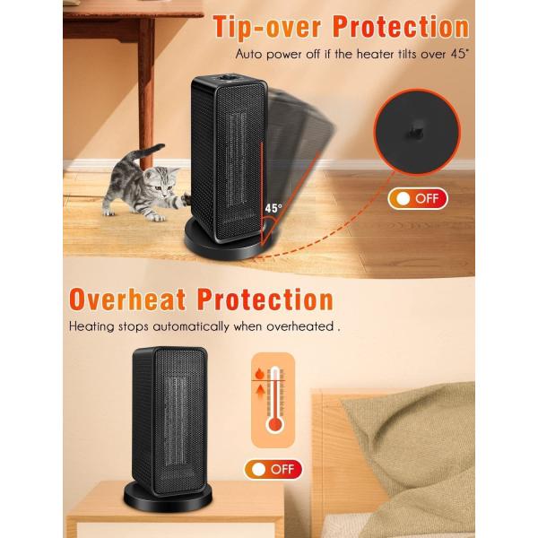 Waterproof Electric Heater for Living Room Quick Heating Vertical Design Household