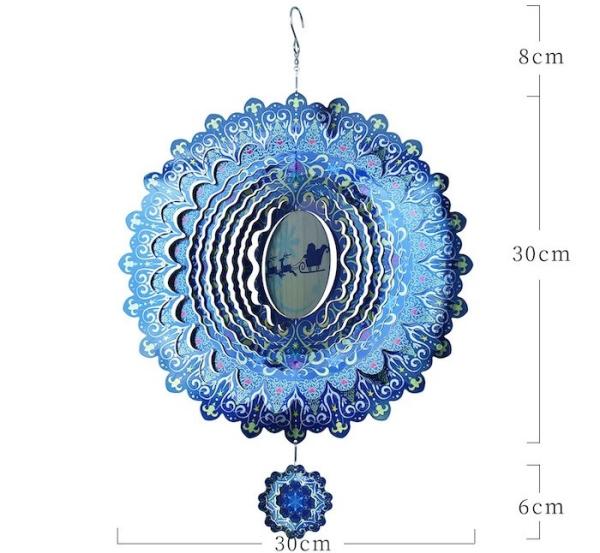 Colorful Stainless Steel Christmas Wind Spinner UV Printing