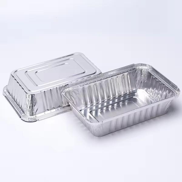 Customized Logo Aluminum Foil Container with Lids Delivery Packaging Biodegradable Box