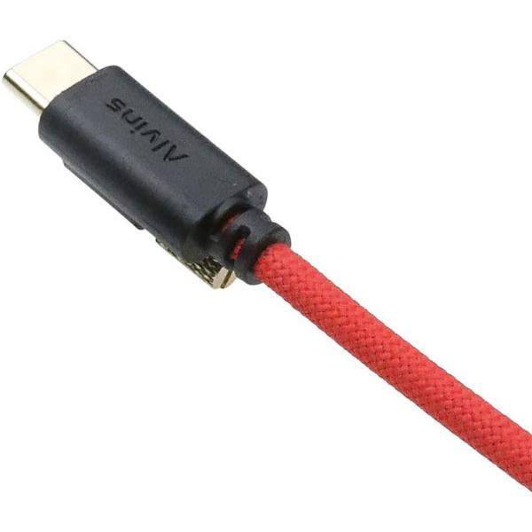 Le câble USB C de verrouillage d'Alvin pour Blackmagic Pyxis URSA 10 Gbps 12 pouces rouge