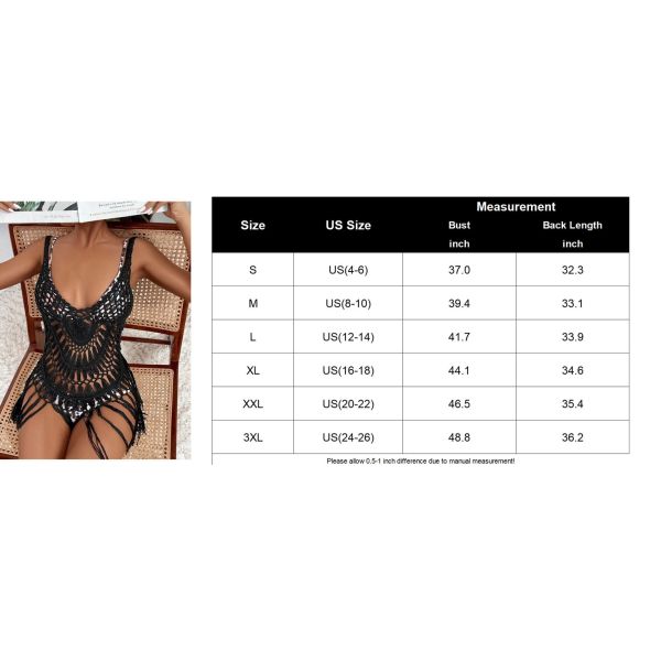 One-Piece Short Hand Crochet Shawl Swimsuit Cover Ups Fashion Accessories Swimsuit Beach Swimsuit Cover Up Women Crochet Bikini Coverups Summer Pool Swimwear Tassel Dress