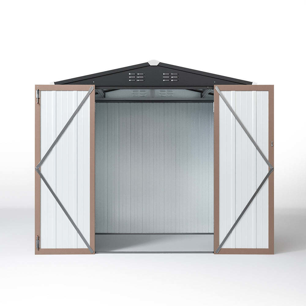 6.6ft Durable Metal Garden Shed House Storage Shed for Tools Outdoor Storage Solution