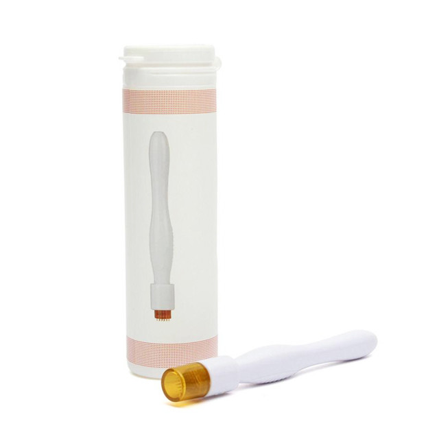 White Handle Professional 40 Needle Titanium Derma Stamp Micro Needling Therapy System
