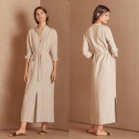 Da correia nova de 2018 mulheres do botão da roupa dos muçulmanos das chegadas do outono vestido maxi da camisa