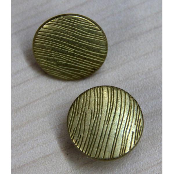 4 Hole Custom Clothing Buttons Round Metal With Shiny Gold Alloy Metal