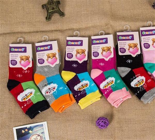 2015 Korean popular christmas santa claus design cosy cotton winter dress socks for girls