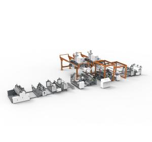 Ligne de revêtement d'extrusion pour le film de feuille sur le textile tissé de