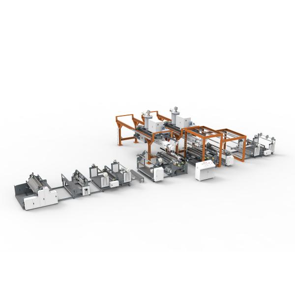 Ligne de revêtement d'extrusion pour le film de feuille sur le textile tissé de