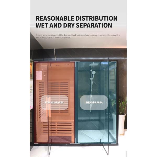 Luxury Shower Steam Wood Sauna Room