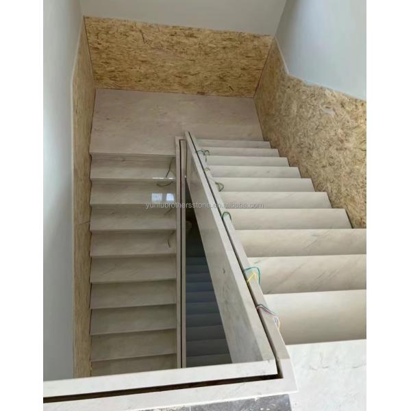 Indoor Villa Modern Natural Stone Stairs Design for Polished Straight Steps
