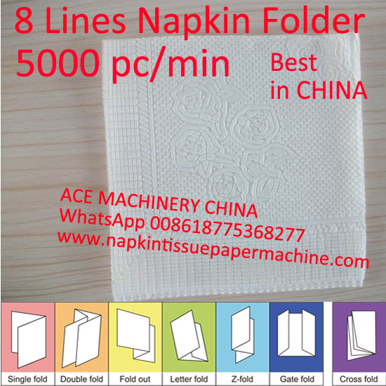 Машина салфетки бумаги 4 створок дизайна Италии сверхмощная с 4 листом/минутой майн 5000