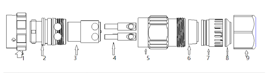 RRU 2-pin high-current power plug RNT447 32/02 DC 2-pin aviation plug