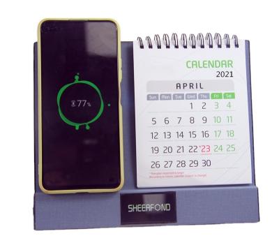 PU Leather Custom Wireless Charging Calendar Multiscene Rechargeable for Desk